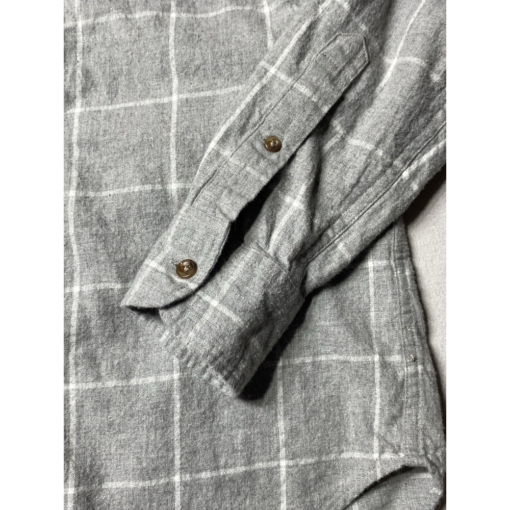 J.Crew Slim Brushed Twill Gray Windowpane Plaid Button Shirt Men's S - Picture 4 of 9
